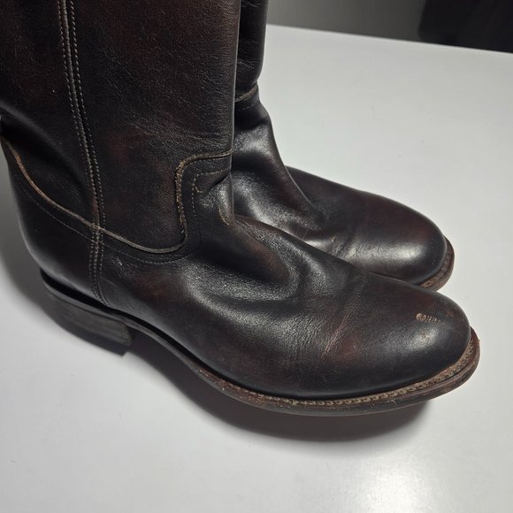 Justin Boots Dark Brown Heeled Boots - Picture 7 of 13